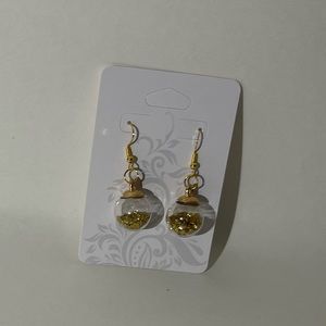 Gold ornament earrings handmade